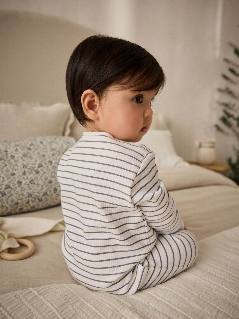 Комбинезон / Cлип для малышей Next E18-368, 3 шт., Белый, Бежевый, Голубой