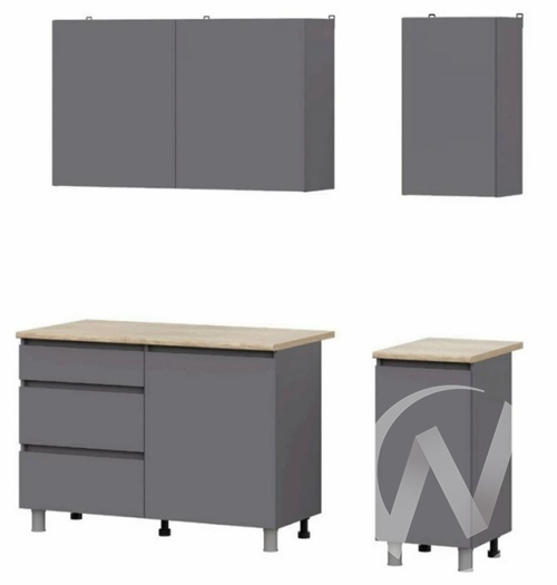 Кухонный гарнитур Денвер 1;6м (графит серый/дуб сонома)