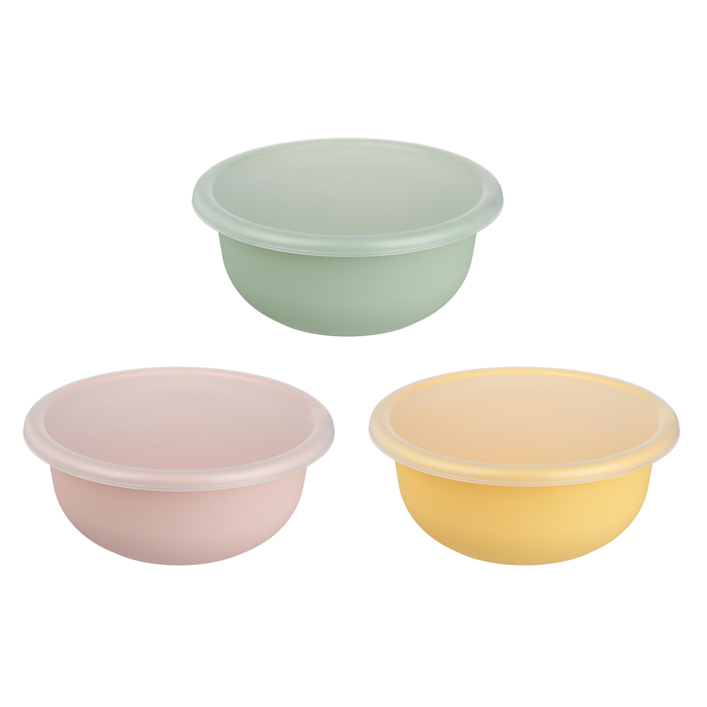 Ботаника Миска с крышкой 2,1л, пластик, 3 цвета