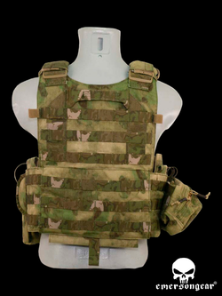 Бронежилет EmersonGear LBT6094A Style Plate Carrier w 3 pouches (EM7440G). Мох