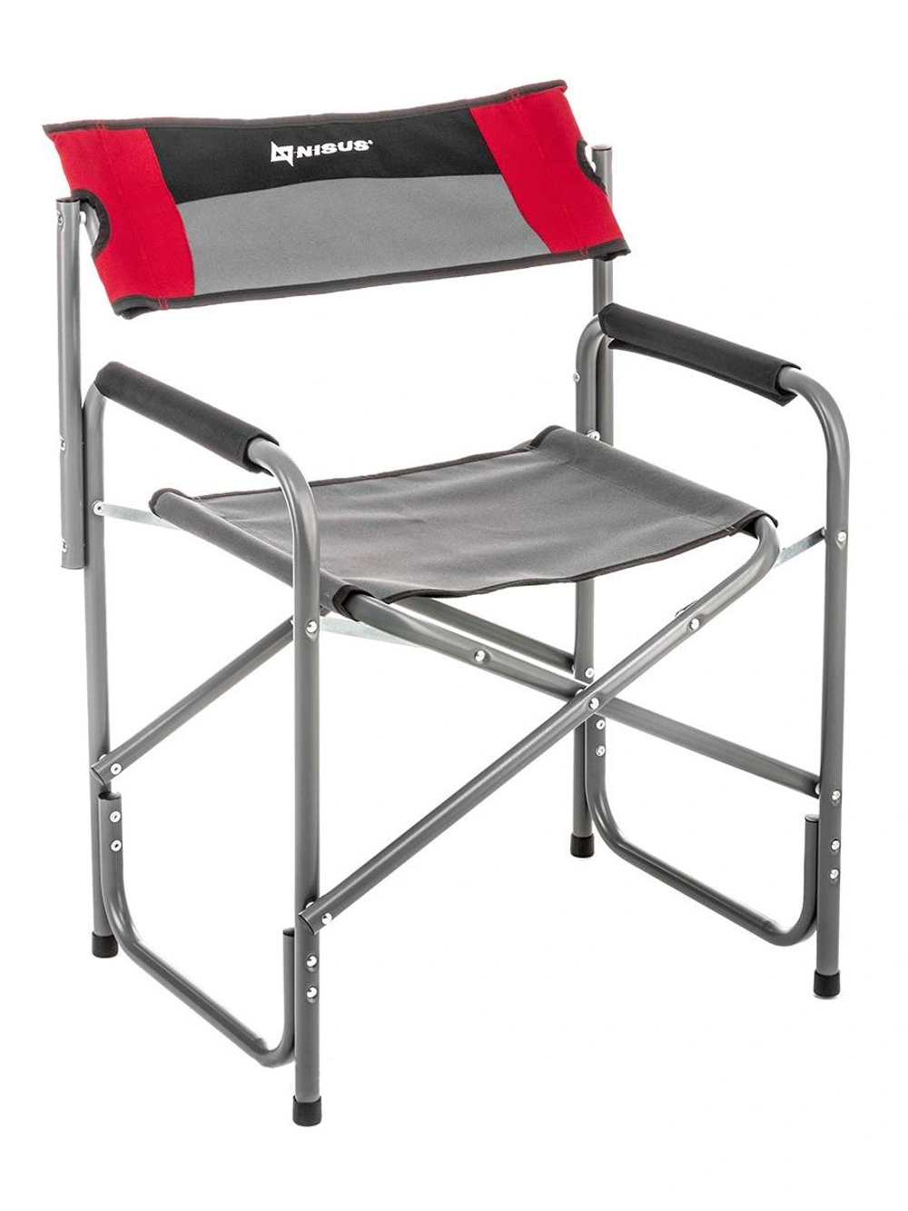 Кресло раскладное Nisus, 200 кг, поворотная спинка, серый/красный/черный (T-N-DC-07-PS-GRD)
