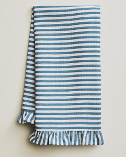 ZARA HOME ХЛОПКОВЫЕ САЛФЕТКИ С ВОЛАНАМИ (2 ШТ.), СИНИЙ