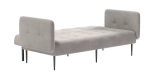 Monaco диван-кровать прямой с подлокотниками, трехместный, велюр серый Velutto 52