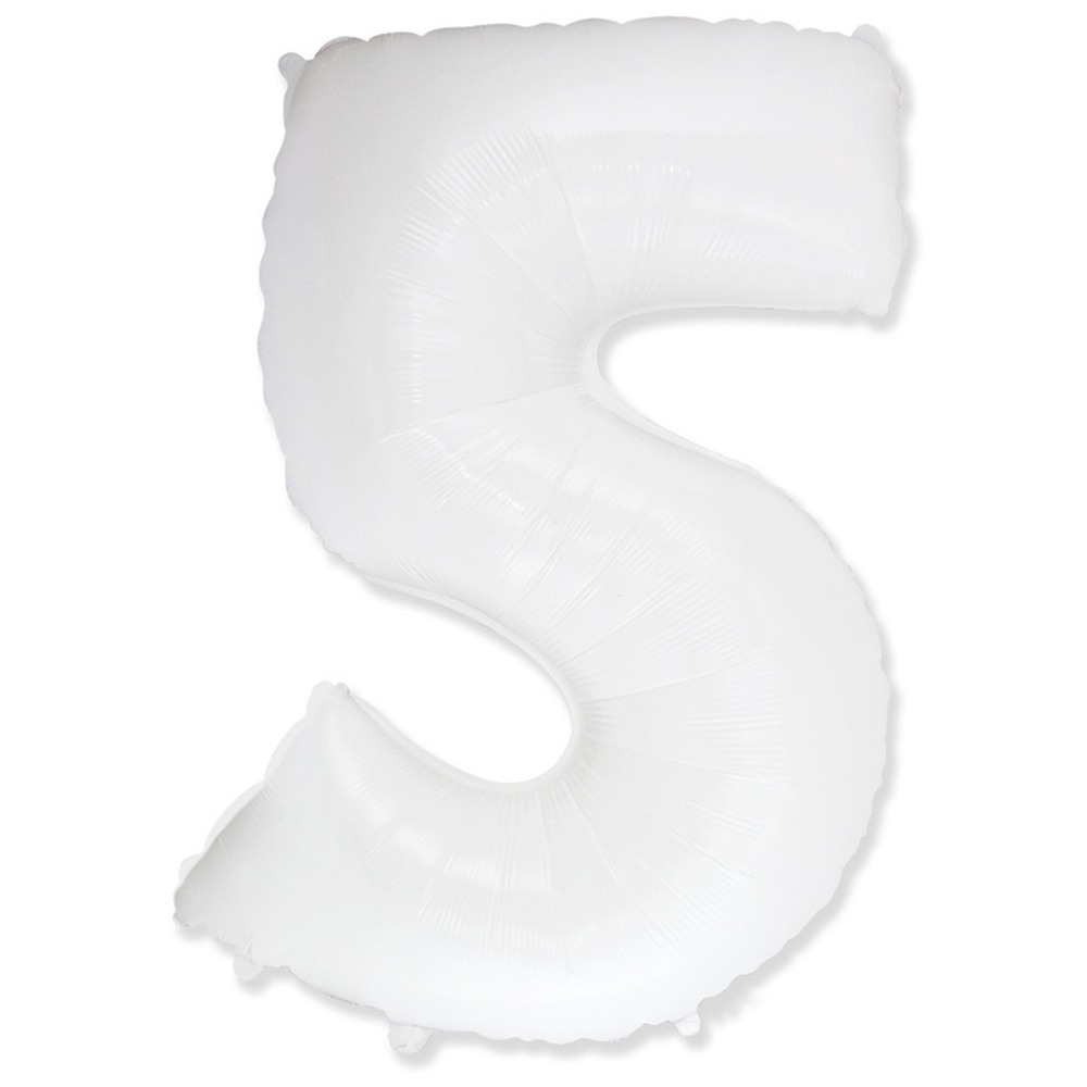 Шар ЦИФРА 5 White 40" 102 см