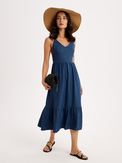 Сарафан льняной с завязками