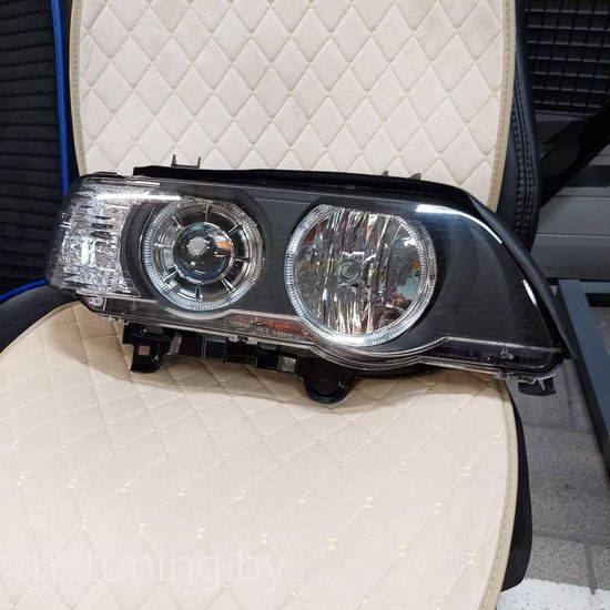 Передние фары angel eyes black H7 для BMW X5 E53