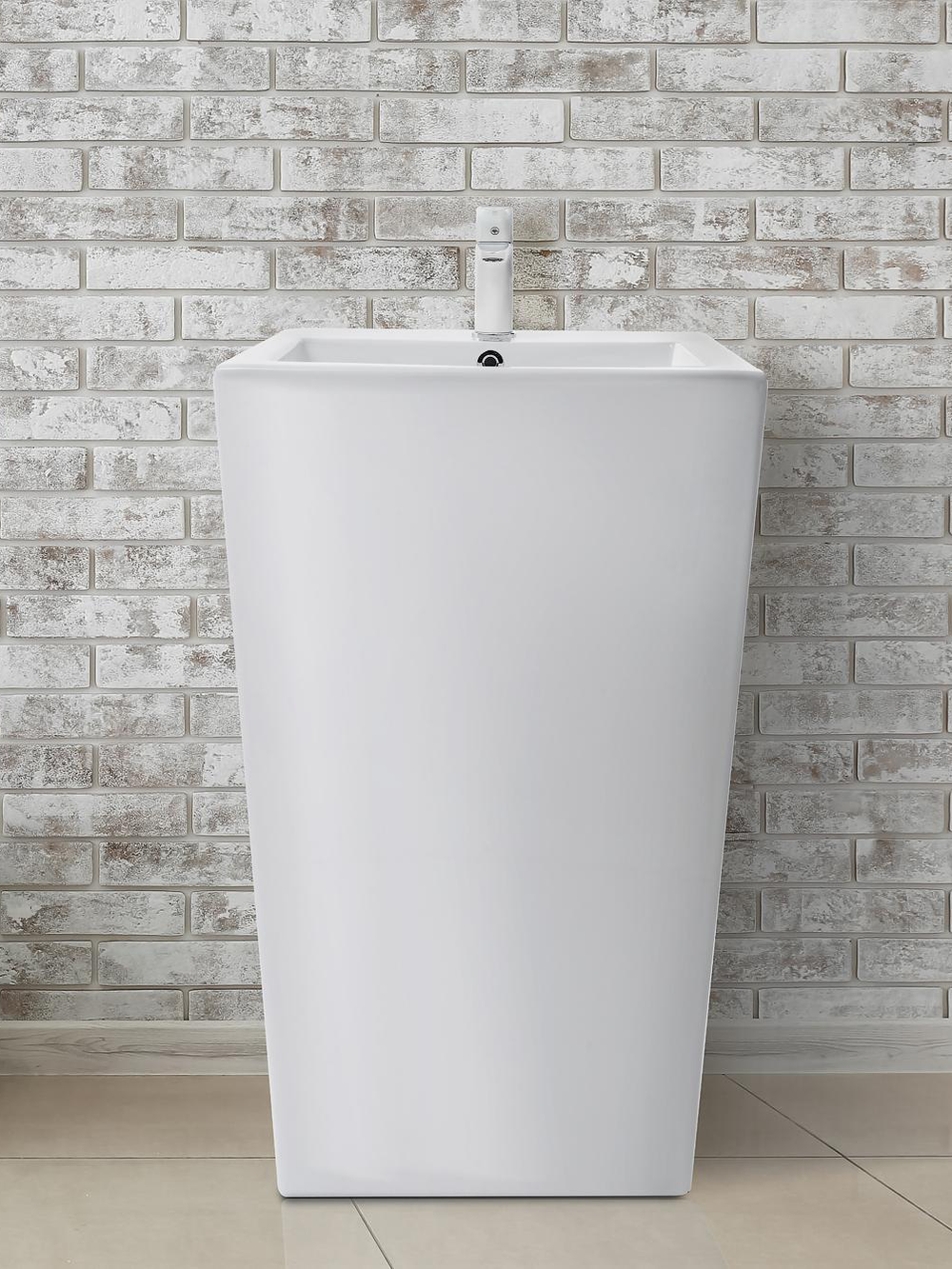 Раковина напольная  WeltWasser WW LEERBACH 4438 GL-WT 440х380х850