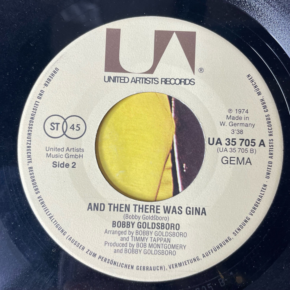 Винтажная виниловая пластинка 7 дюймов (маленькая пластинка) Bobby Goldsboro, Hello, Summertime (Germany 1974)