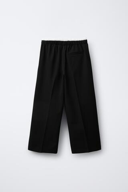 ZARA БРЮКИ С ДВОЙНЫМ ПОЯСОМ, ЧЕРНЫЙ