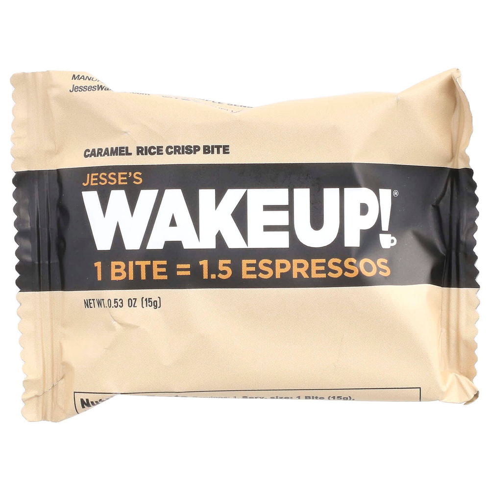 Jesse's WAKEUP!, Rice Crisp Bites, карамель, 8 пакетиков по 15 г (0,53 унции)