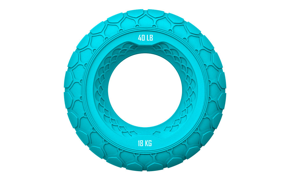 Набор из двух массажных мячей с кистевым эспандером бирюзовый