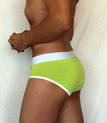 Салатовые мужские трусы-брифы с брендированным поясом (Размер: M) (Цвет: салатовый)