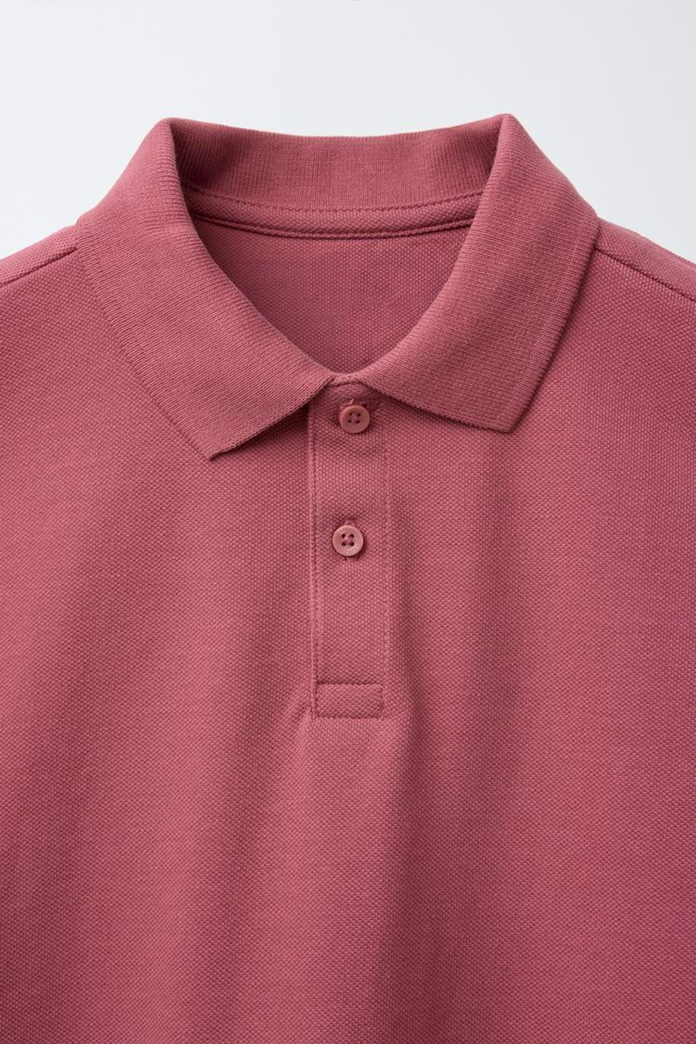 ZARA БАЗОВОЕ ОДНОТОННОЕ ПОЛО, КЛУБНИЧНЫЙ