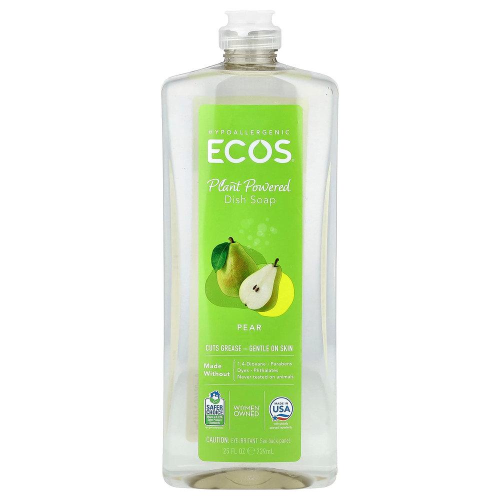 Earth Friendly Products, Ecos®, средство для мытья посуды на растительной основе, с ароматом груши, 739 мл (25 жидк. унций)