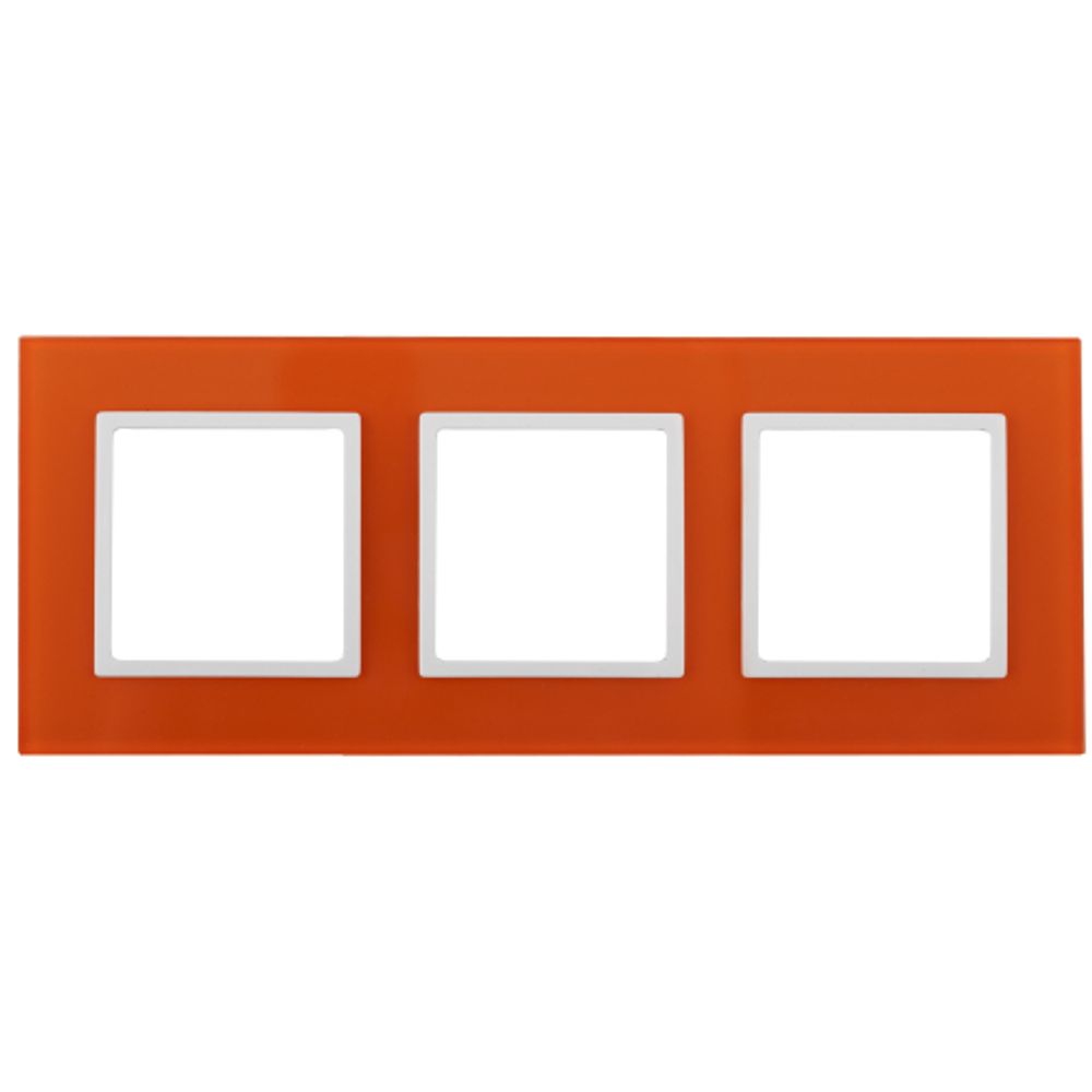 14-5103-22 ЭРА Рамка на 3 поста, стекло, Эра Elegance, оранжевый+бел