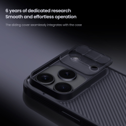 Чехол тонированный прозрачный на iPhone 17 Pro, серия CamShield Pro от Nillkin (с двойной защитной шторкой для камеры)