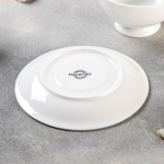 Чайная пара фарфоровая Магистр белый, 2 предмета: чашка 250 мл, блюдце д=15,5 см, цвет белый