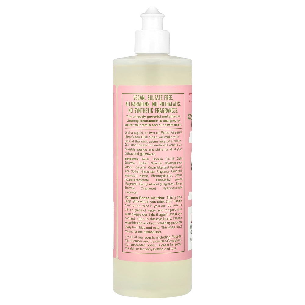 Rebel Green, Мыло для посуды Ultra Clean, розово-лиловое, 473 мл (16 жидк. Унций)
