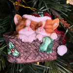 Кошки в корзинке, ёлочное украшение