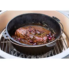 Чугунная кастрюля с крышкой, 5.2 л, 27 см, Big Green Egg