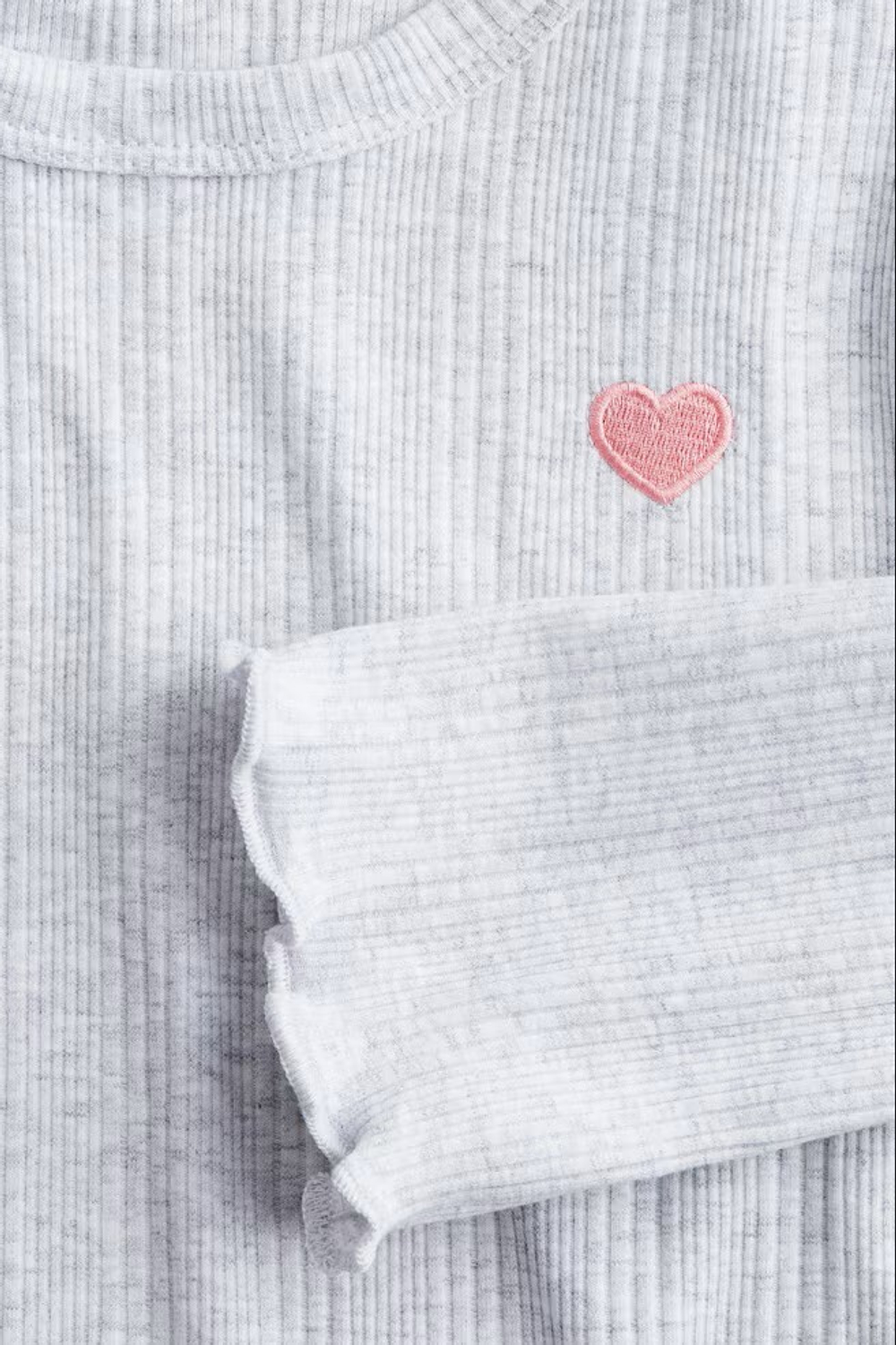 H&M Трикотажный топ, светло-серый