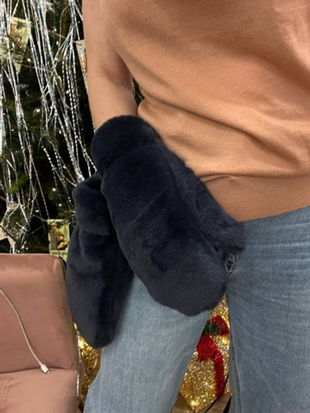 Варежки экомех кролик чернильный