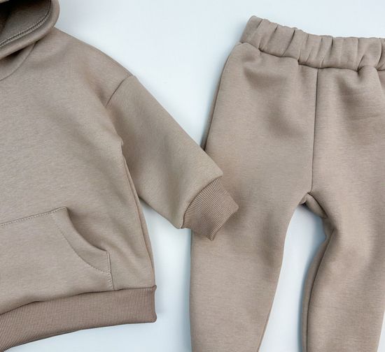 Комплект из футера с начесом, Молочный шоколад