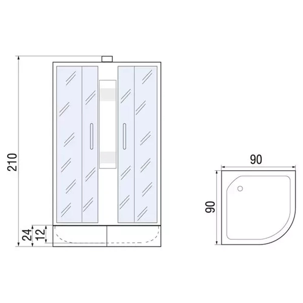 Душевая кабина River Rein Б/К 90/24 МТ