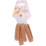 Резинки для волос детские 4шт «Raili fashion», цвет бежевый, d-4см (подвес единорог)