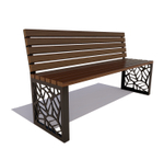 Скамейка стальная "Севастополь" лиственница 2,0м, без подлокотников, палисандр