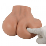 Мастурбатор реалистичный двойной Hailey с вибрацией (анус+вагина) коричневый