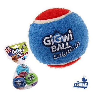 75339 Игрушка для собак Три мяча с пищалкой 4,8см, серия GiGwi BALL Originals, Gigwi