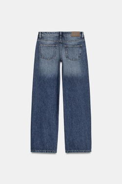 ZARA ДЖИНСЫ Z1975 ПРЯМОГО КРОЯ С НИЗКОЙ ПОСАДКОЙ, СИНИЙ