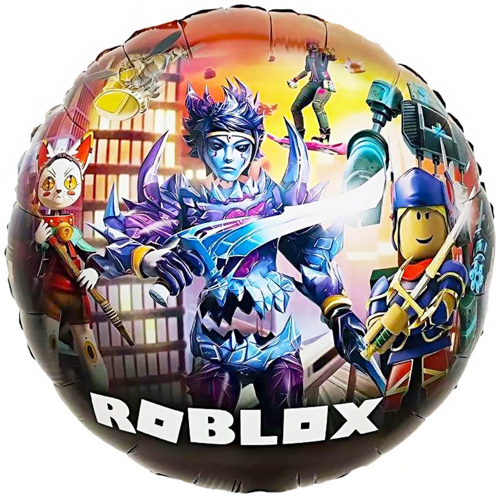 Шар (18''/46 см) Круг, Блоки, Любимая игра, Дизайн №5, 1 шт. в уп. (цв.этик.)