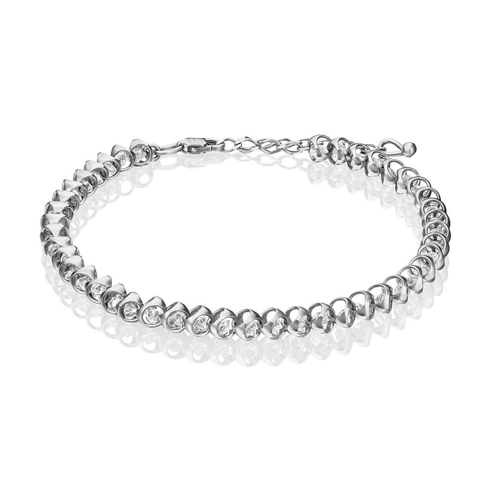 Браслет из белого золота с фианитами