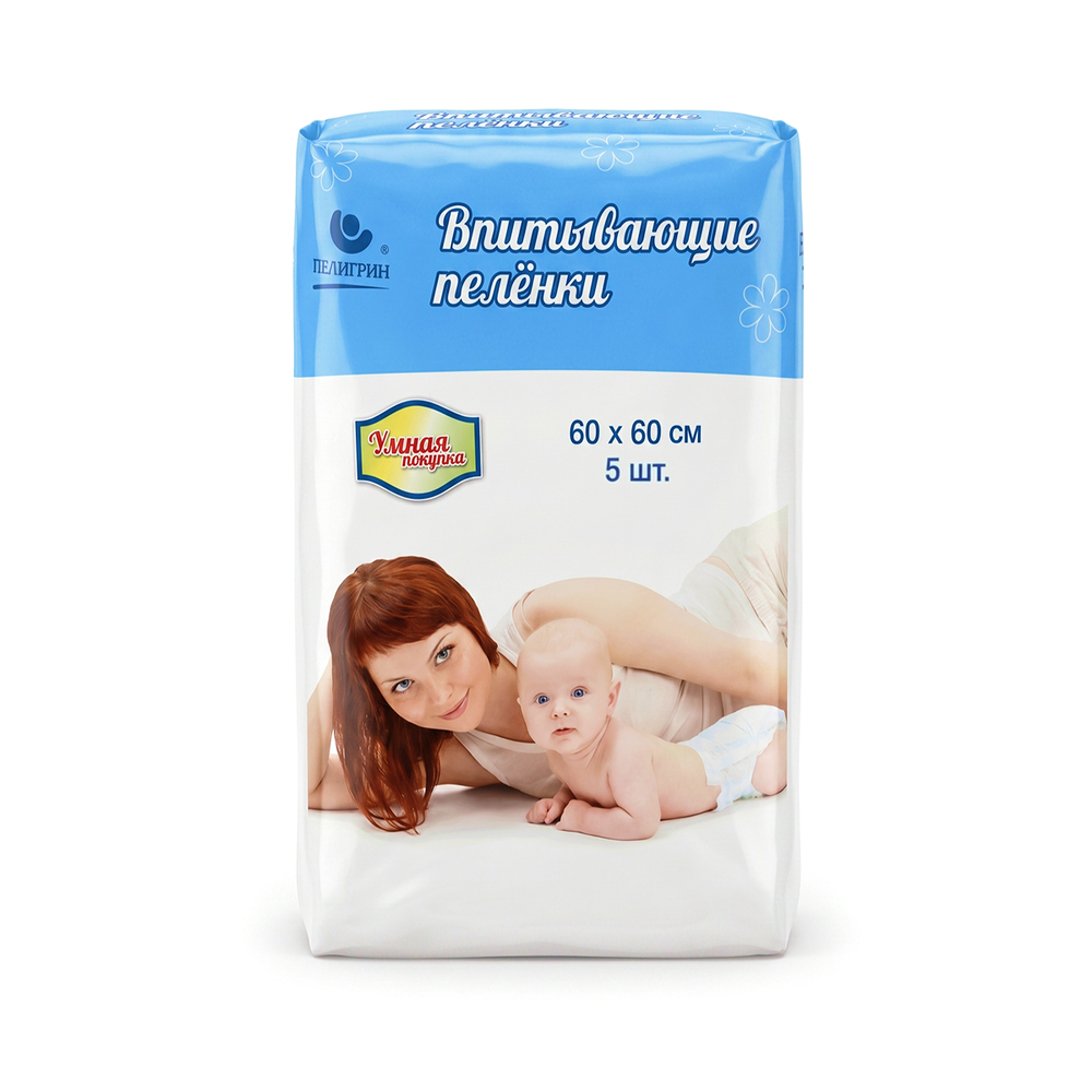 Пелёнки впитывающие серии «Умная покупка», 60х60 см, 5 шт.