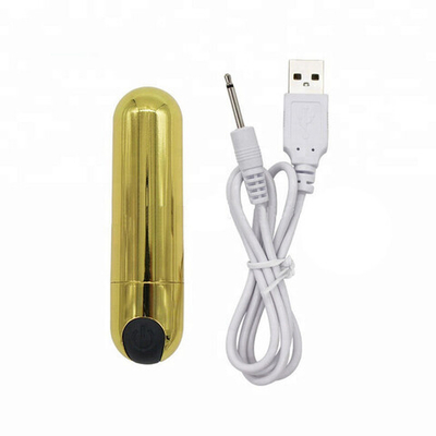 Мощная перезаряжаемая вибропуля золотого цвета (10 режимов) (Цвет: золотой)