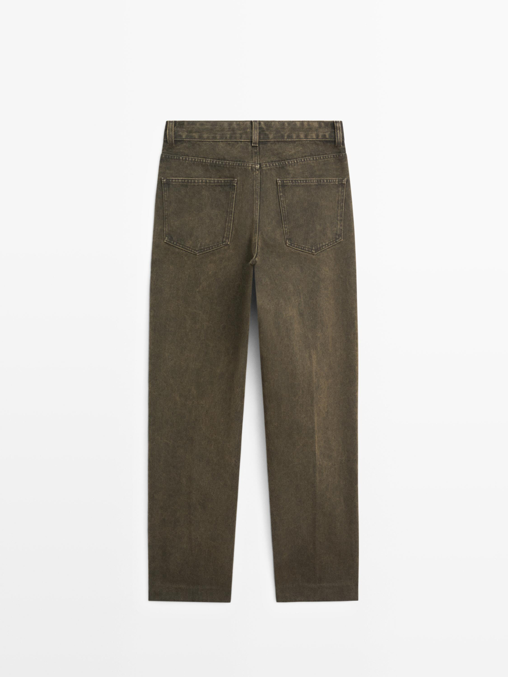 Massimo Dutti Джинсы свободного кроя со средней посадкой, темно-зеленый