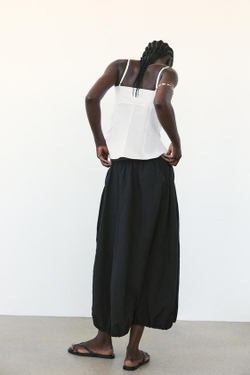 ZARA ТОП ИЗ ГАБАРДИНА С ЗАВЯЗКАМИ, БЕЛЫЙ