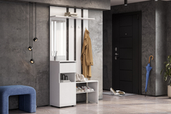 Вешалка с зеркалом Токио, белая