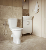 Унитаз-компакт "Рондо" (кос, нижн, арм. 2 реж. Уклад, сид. полипроп.) (Sanita)