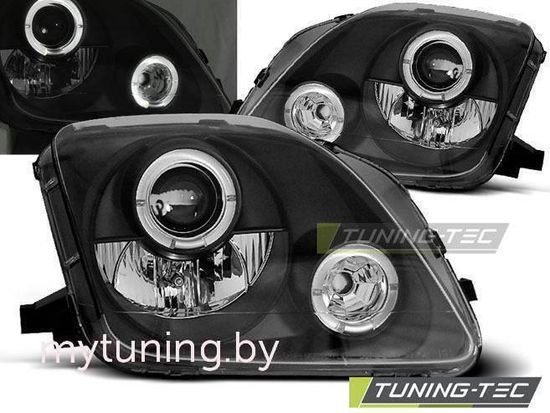 Передние фары Honda Prelude 5 angel eyes black