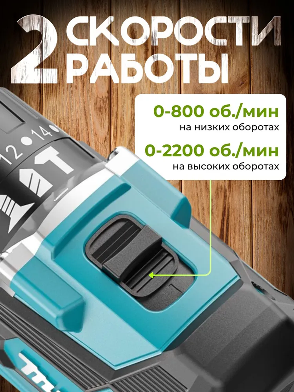 Шуруповерт аккумуляторный бесщеточный, дрель-шуруповерт с двумя аккумуляторами