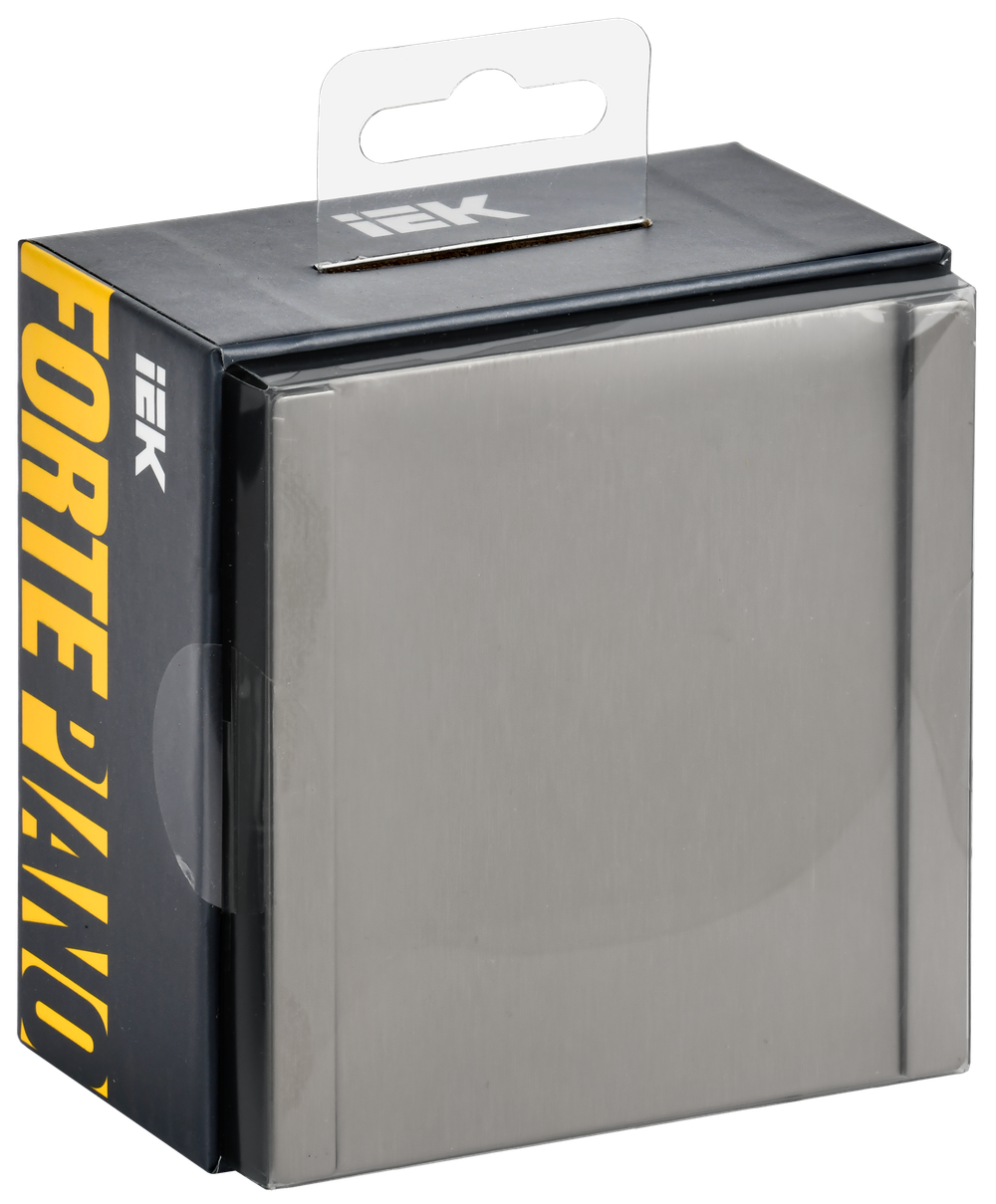 FORTE&PIANO Выключатель 1-клавишный самовозвратный 10А FP710M металл никель IEK