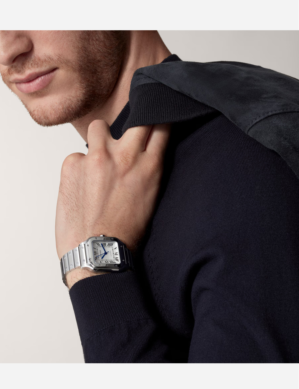 Наручные часы Cartier Santos Silver M (WSSA0029)