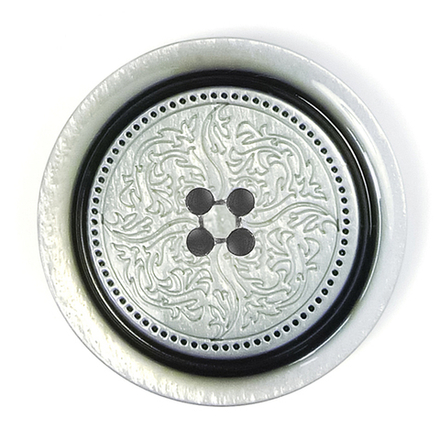 Пуговица ELEGANT №4,черный-серебристый 18мм