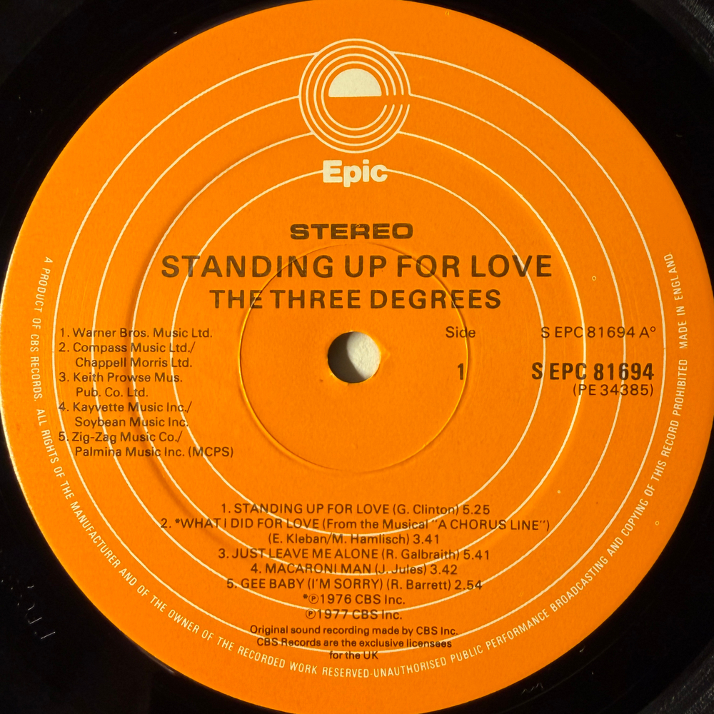 The Three Degrees ‎– Standing Up For Love (Англия 1979г.) Т