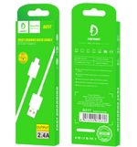 Кабель DENMEN D21T USB-Type-C 2.4A 1м PVC White