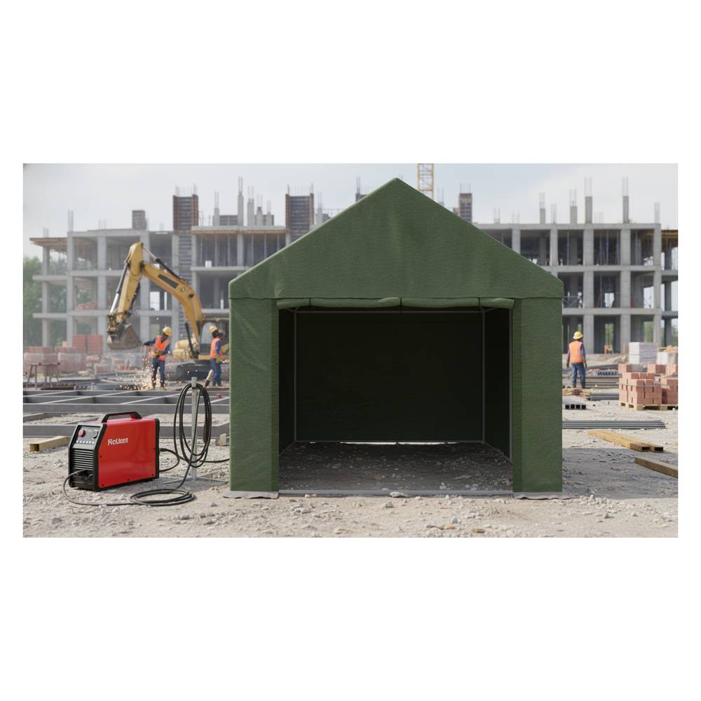 Палатка сварщика МногоТентов домик 3х6х2,4 м. (Стены брезент ОП/крыша ткань ПВХ).