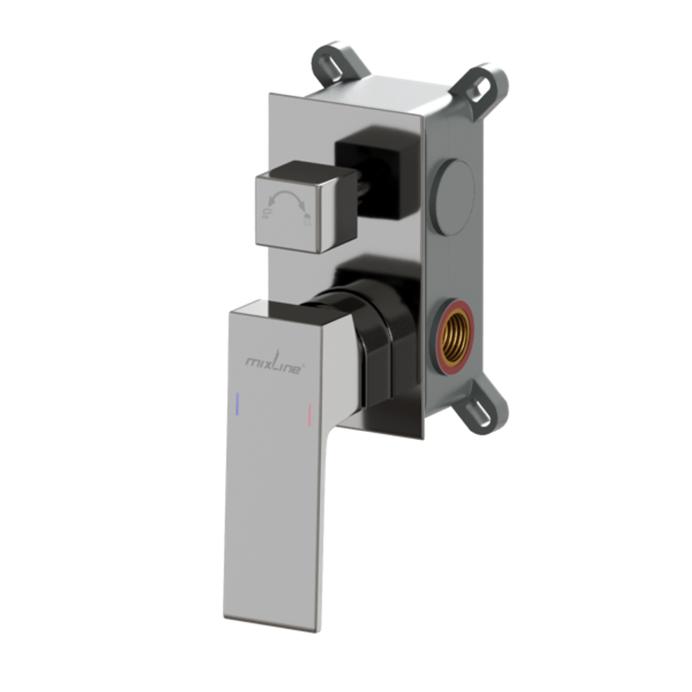 Душевая система 35к MIXLINE ML42-083 "Pure" лейка "Тропический душ" встраиваемая  ХРОМ АКЦИЯ!!!